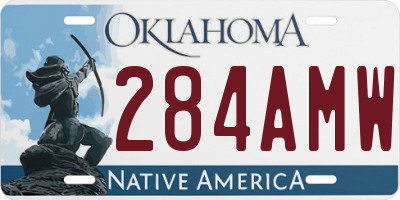 OK license plate 284AMW