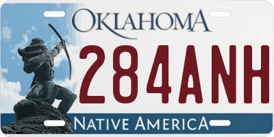 OK license plate 284ANH