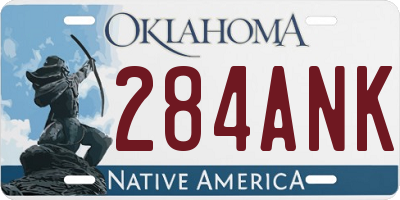 OK license plate 284ANK