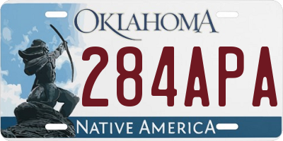OK license plate 284APA