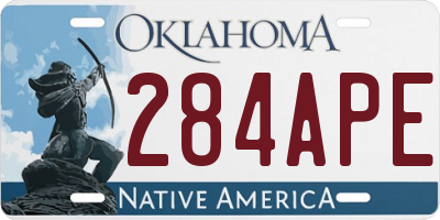 OK license plate 284APE