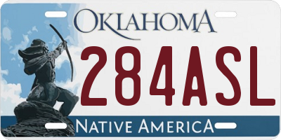 OK license plate 284ASL
