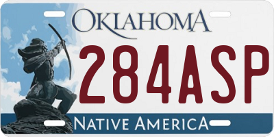 OK license plate 284ASP