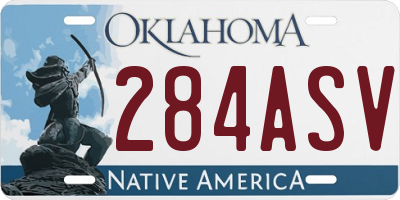 OK license plate 284ASV