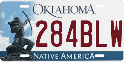 OK license plate 284BLW