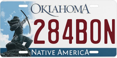 OK license plate 284BON