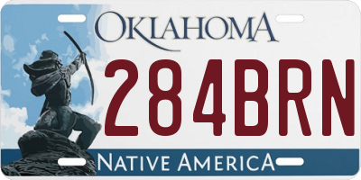 OK license plate 284BRN