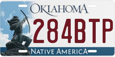 OK license plate 284BTP