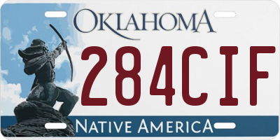 OK license plate 284CIF