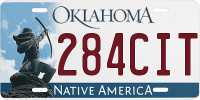 OK license plate 284CIT