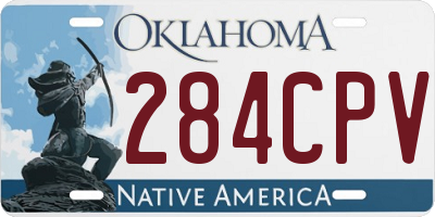 OK license plate 284CPV