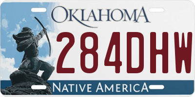OK license plate 284DHW