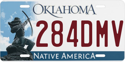 OK license plate 284DMV