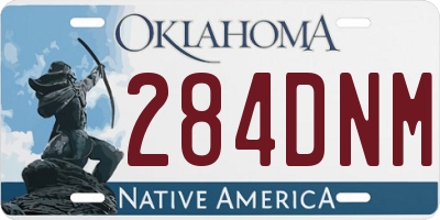 OK license plate 284DNM