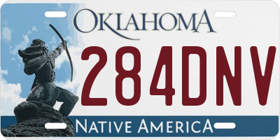 OK license plate 284DNV