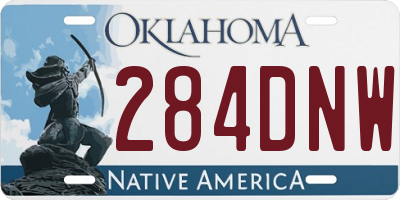 OK license plate 284DNW