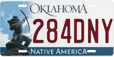 OK license plate 284DNY