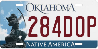 OK license plate 284DOP