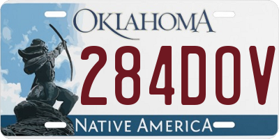 OK license plate 284DOV