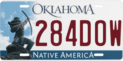 OK license plate 284DOW