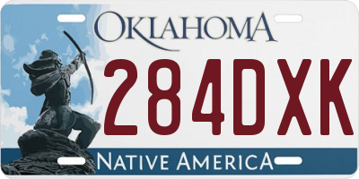 OK license plate 284DXK