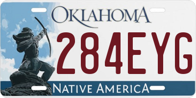 OK license plate 284EYG