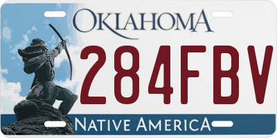 OK license plate 284FBV