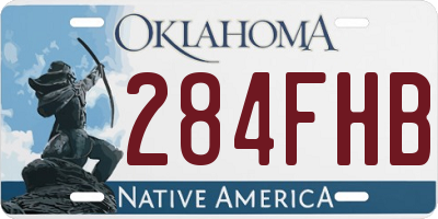 OK license plate 284FHB