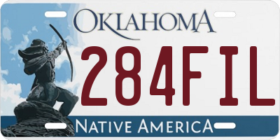 OK license plate 284FIL