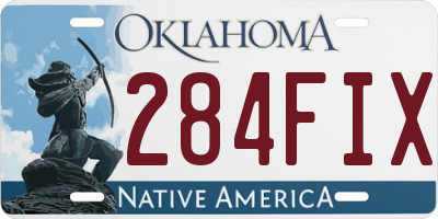 OK license plate 284FIX