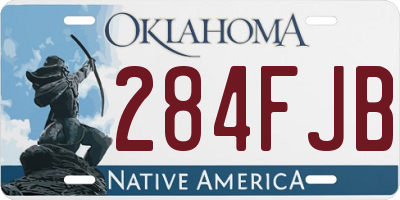 OK license plate 284FJB
