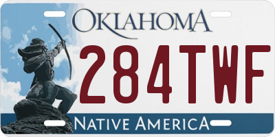 OK license plate 284TWF