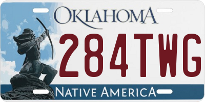 OK license plate 284TWG