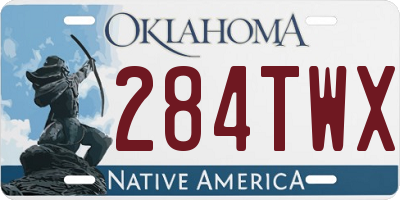 OK license plate 284TWX