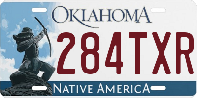 OK license plate 284TXR