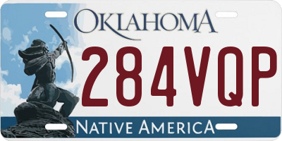 OK license plate 284VQP