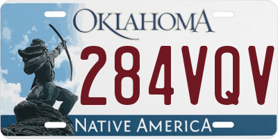 OK license plate 284VQV