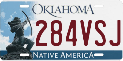 OK license plate 284VSJ