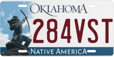 OK license plate 284VST