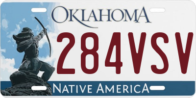 OK license plate 284VSV