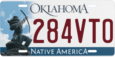 OK license plate 284VTO