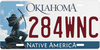 OK license plate 284WNC
