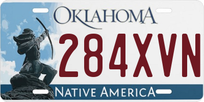 OK license plate 284XVN