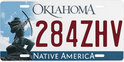 OK license plate 284ZHV