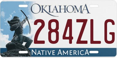 OK license plate 284ZLG