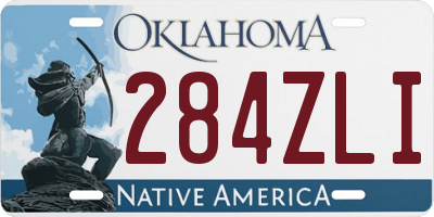 OK license plate 284ZLI