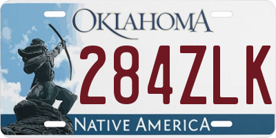 OK license plate 284ZLK