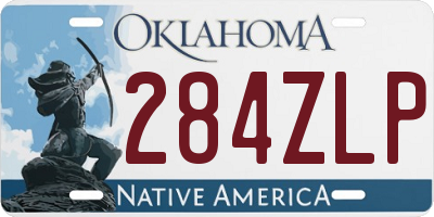 OK license plate 284ZLP