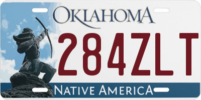 OK license plate 284ZLT