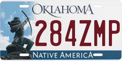 OK license plate 284ZMP